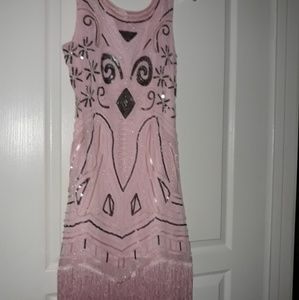 Pink 1920's Vintage Flapper Dress